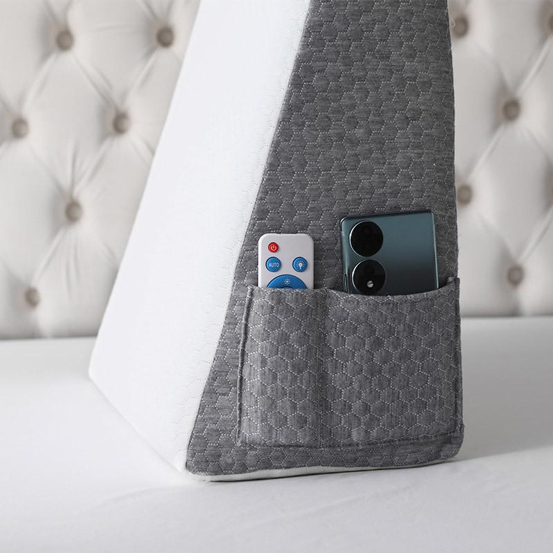 Triangular Memory Foam Wedge Pillow - Bedroom Backrest and Bedside Support Pillow