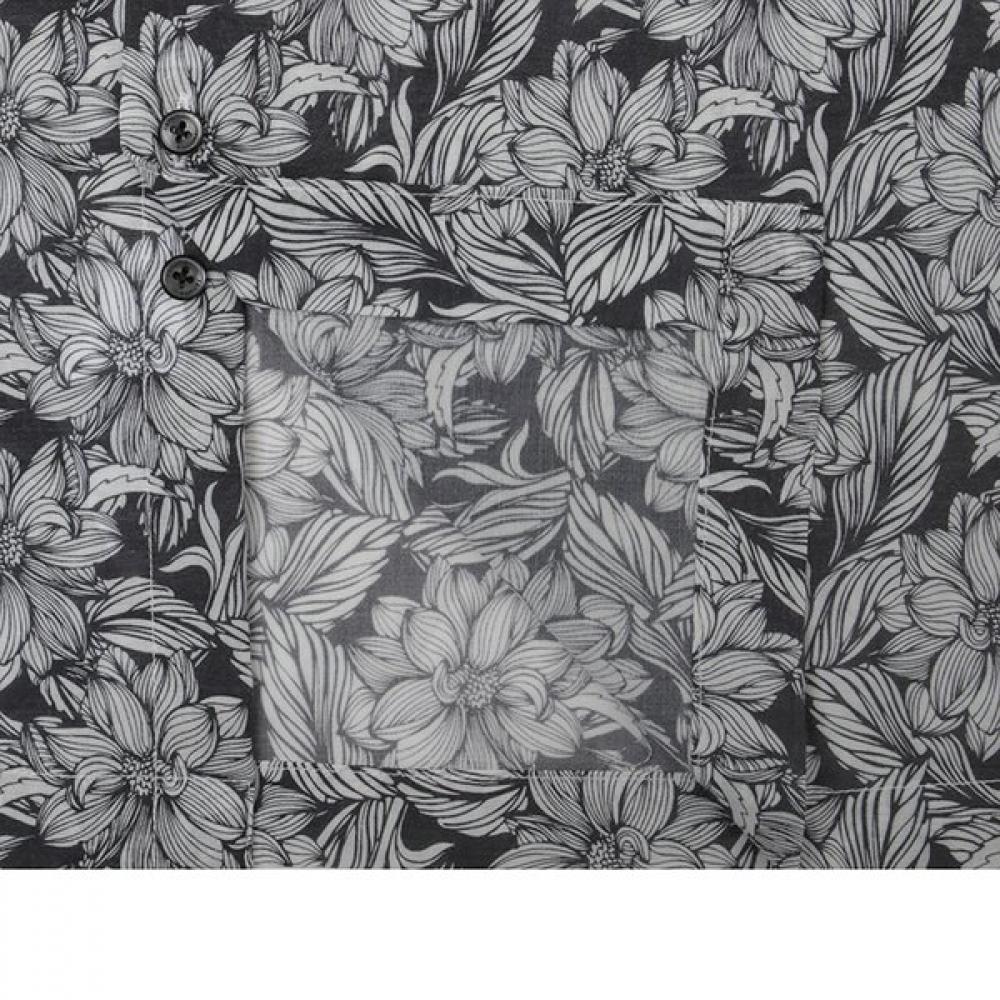 RENOMA Black Flower Print Short Sleeve Shirt [rpusg1274 Bk]