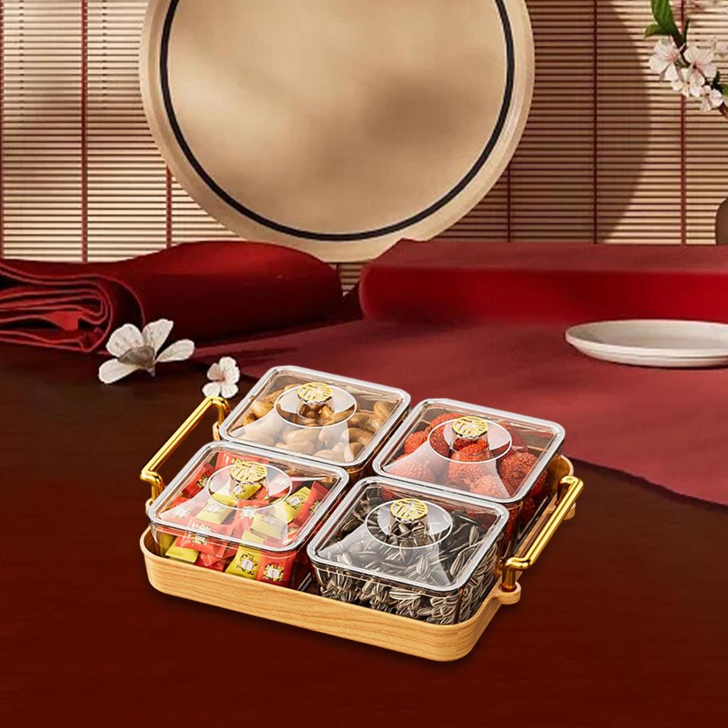 Divided Snack Serving Bowl Tray Dish Platter Appetizer Dessert Tray for Holiday Desktop Durable Multifunctional Accessory