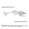 Cross-Border Yacht Hull Horror Fishbone Sticker - Car & Door Decor Double Pack