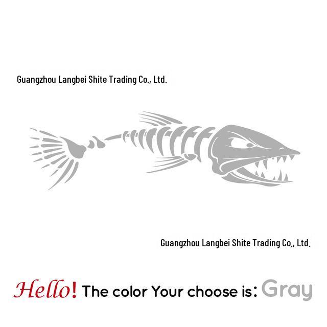 Cross-Border Yacht Hull Horror Fishbone Sticker - Car & Door Decor Double Pack