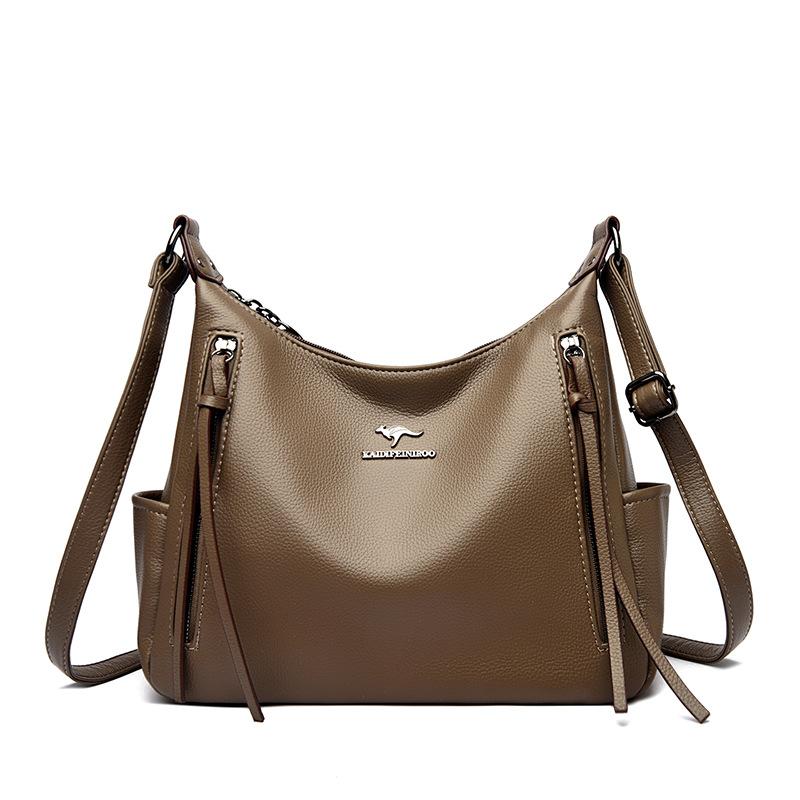 Retro Echtleder Achseltasche, Pendel-Einzelschultertasche für die Arbeit, Nische, Einfache und trendige Umhängetasche