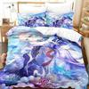Anime Genshin Impact Sangonomiya Kokomi Bedding Set Printed With Pillowcase Bed Duvet Cover Soft Queen King Size Bedclothes Home