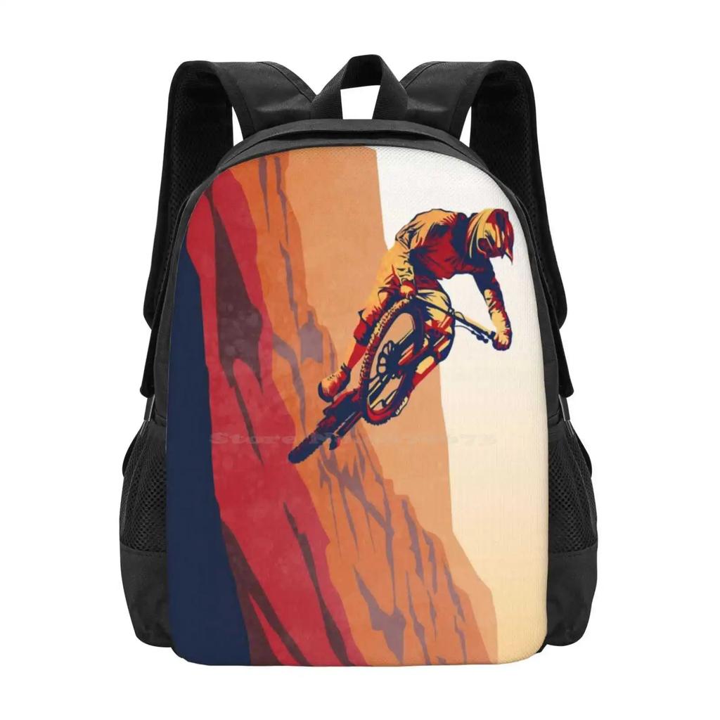 Retro Style Mountain Bike Poster : Good To The Last Drop Backpack For Student School Laptop Travel Bag Sheppard Fairey Style