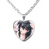 Solivan Brugmansia Sol 'The Kid At the Back' Anime Glass Cabochon Heart Shaped Pendant Necklace Charm Jewelry Gift