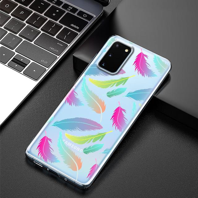 Colorful Feathers Case For Samsung Galaxy A53 A52 A52s A33 A32 A22 A13 5g A12 A03 A12 A50 A51 A70 A71 A72 A42 A11 Soft Tpu Cover