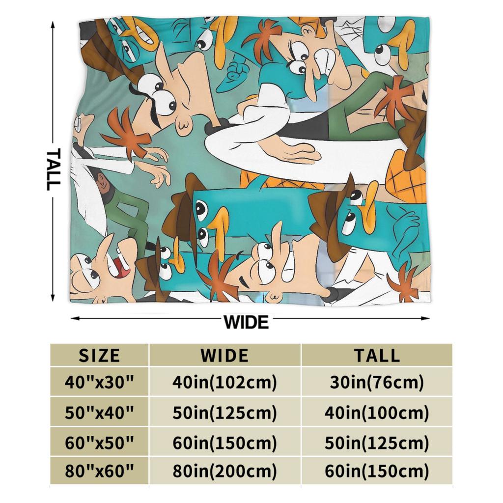 Coperta in Flanella di Perry l'Ornitorinco Invernale Calda Morbida Biancheria da Letto Coperte Divano Letto Tendenza Street Copriletto Copridivano Letto