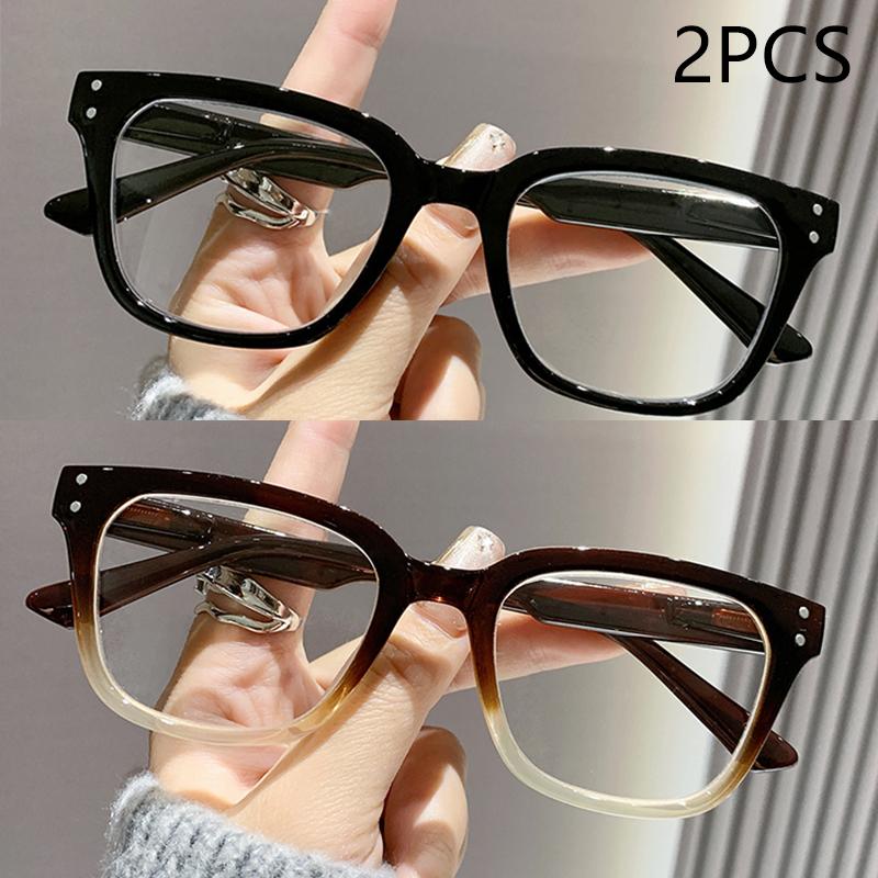 2/3PCS New Trendy Reading Glasses High-end Simple Square Frame Ultra-light Reading Glasses For Men And Women