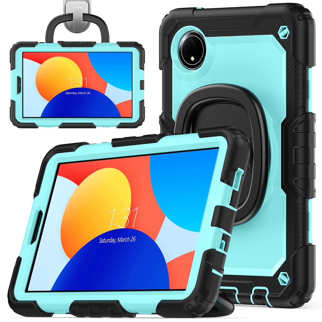 For Xiaomi Redmi Pad SE 4G 8.7 Inch Kickstand Case PC+Silicone Tablet Cover with Shoulder Strap