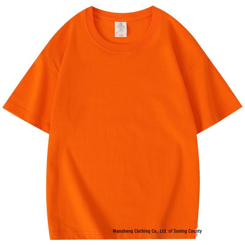 Custom Kids' Short Sleeve Cotton T-shirt for Kindergarten Uniform with Round Neck - Parent-Child Matching Tee