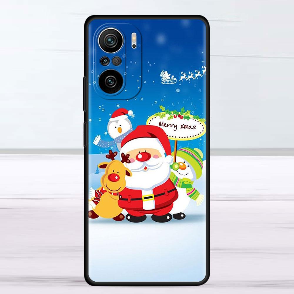 Christmas Santa Claus Case For Xiaomi Redmi Note 11 10 9 Pro K40 10S 9S 9A 9C Phone Cover 9T 8 8T 7 11T Silicone Shell