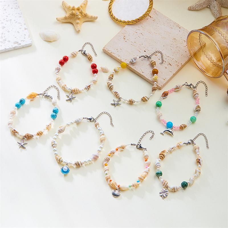 Starfish Bracelet For Women Trend Shell Beaded Bracelet Girls Summer Beach Jewelry Travel Gift