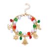 Red Green Christmas Beaded Bracelet Faux Pearls Holiday Wrist Band  Charm Lovers