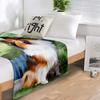 1PC Dog cute printed blanket, all season lightweight home office outdoor nap multifunctional blanket A8
