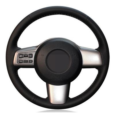 Autó kormánykerék burkolat Kézzel varrott fekete műbőr Mazda 2-höz 2008 2009 2010 2011 2012 2013