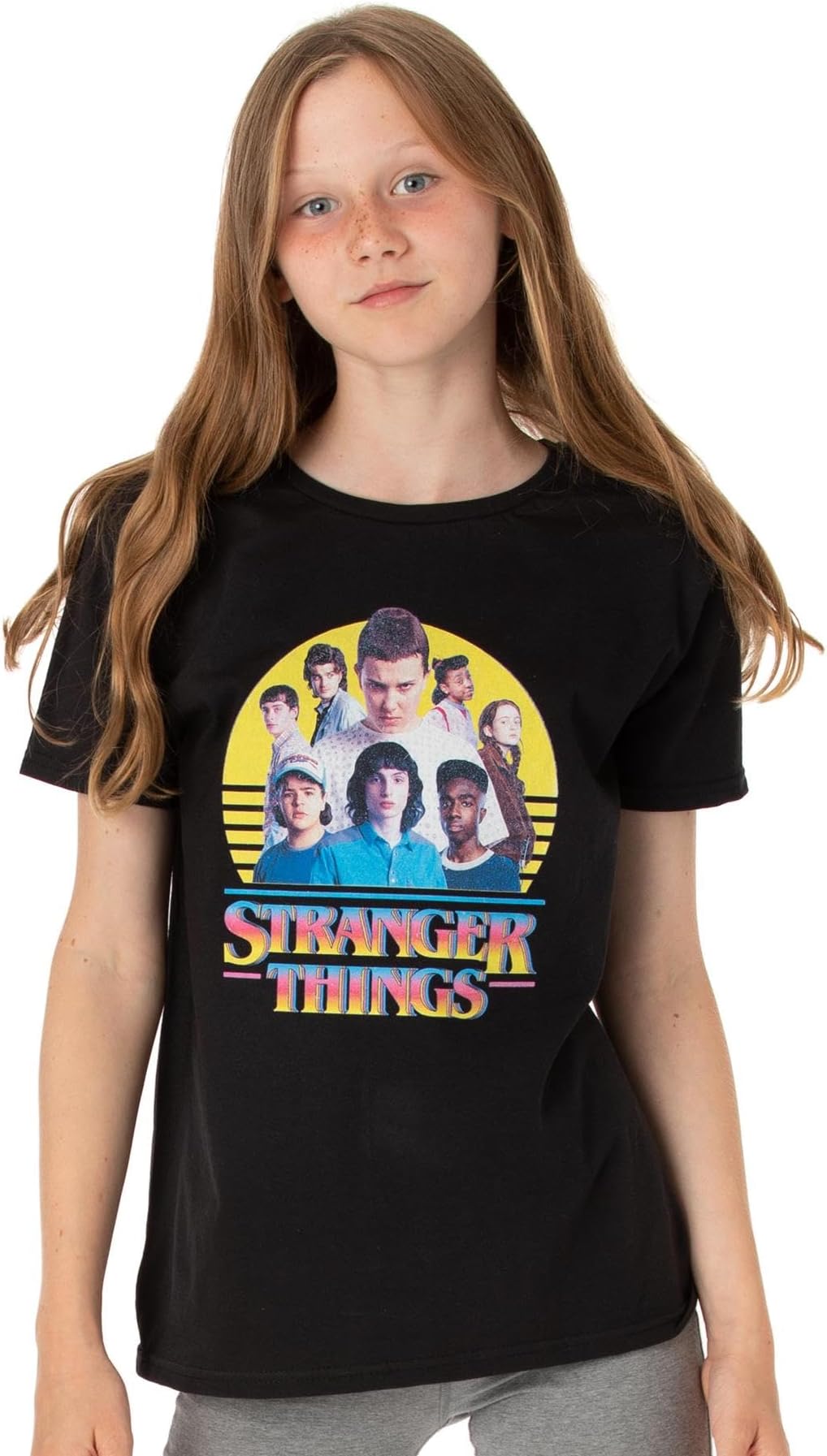 Stranger Things T-Shirt Kids Girls Boys Characters Logo Black Outfit Top 11-12 Years 3XL