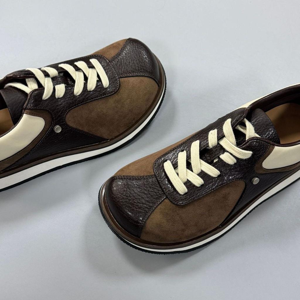Casual Men'S Shoes Urban Outdoor Moral Training Leather Shoes Men'S Laces Men'S Thick Soles Increase Versatility