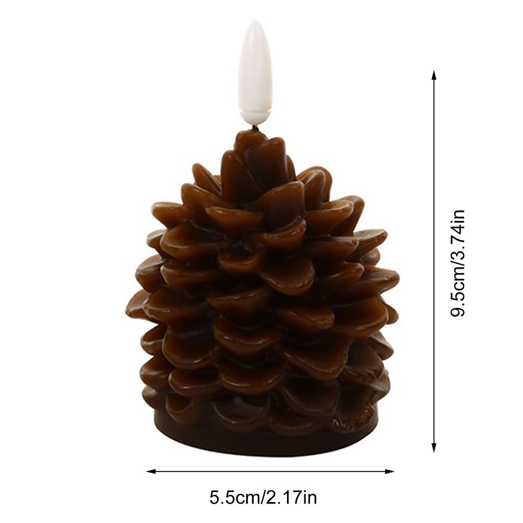 1/2/3Pcs Flameless Pinecone Candles Realistic LED Candles Battery Operated Christmas Pinecones LED Candles for Home Xmas Decor