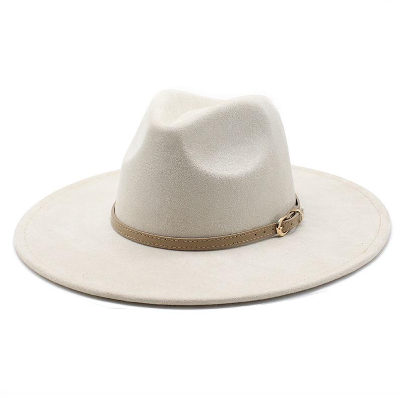 Wish Suede Top Hat Men And Women Couple Flat Brim Hat Flat Brim Gentleman'S Hat