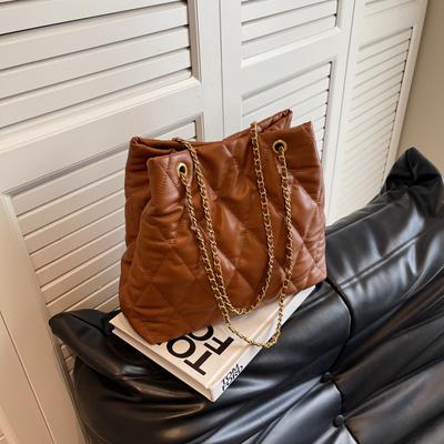 Sac grande capacité texture premium pour femme 2025 nouvelle mode automne-hiver sac cabas diamant sac bandoulière messenger à chaîne