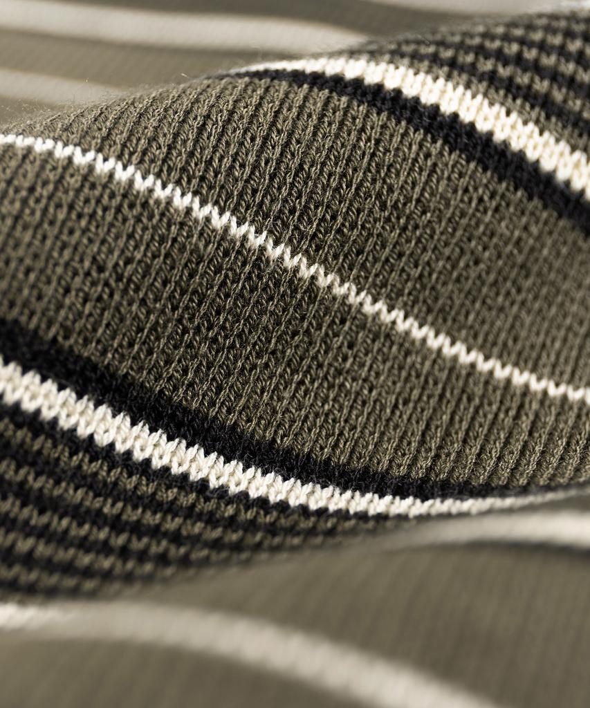 Waildeubeuligseu W23 Knitted Stripe T-Shirt (Olive&Black)