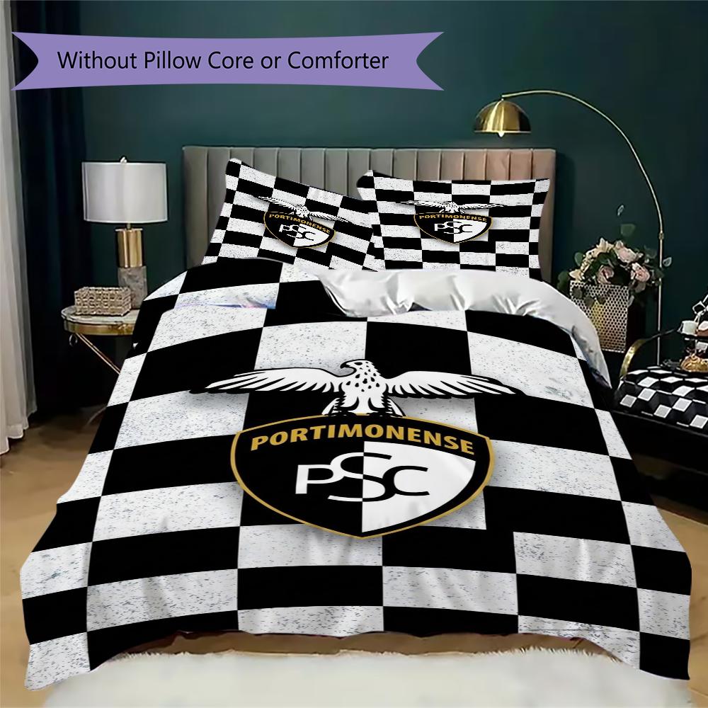 Portimonense SC Pattern Bedding Uilt Set Uilt Cover Pillowcase Home Decoration Birthday Gift (1 * Duvet Cover + 2 * Pillowcase Without Core)
