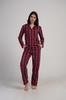 Women's Cotton Pajamas Long Pants Collar M Vienetta Button-up