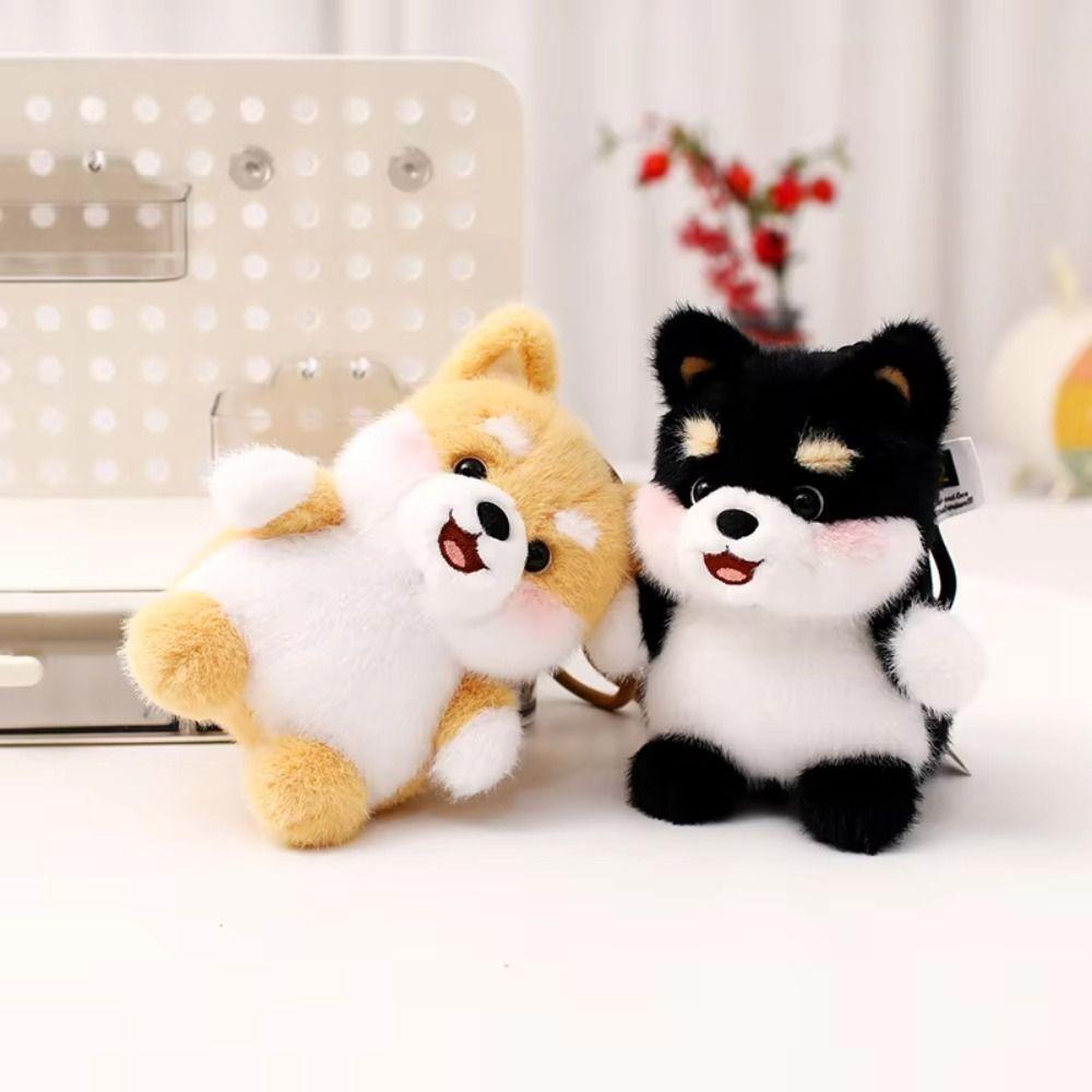 Stuffed Animal Husky Corgi Plush Schnauzer Dog Stuffed Keychain Dog Plush Pendant  Kids Toy