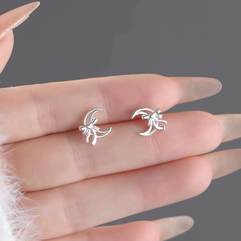 VENTFILLE925 Sterling Silver Studs Earrings For Women Round Matte Minimalist Ins Trend Office Jewelry Party Gift Dropshipping