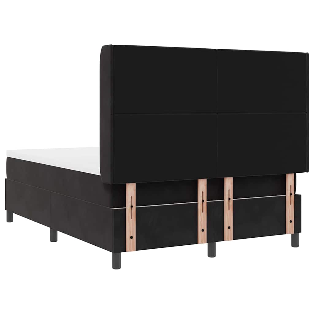 Box Spring Bed with Mattress Black 140 X 200 Cm Velvet