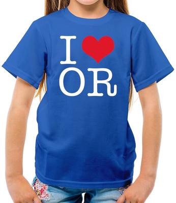 I Love OR - Kids T-Shirt - Singer Lyrics Rodrigo Fan Tour 2003