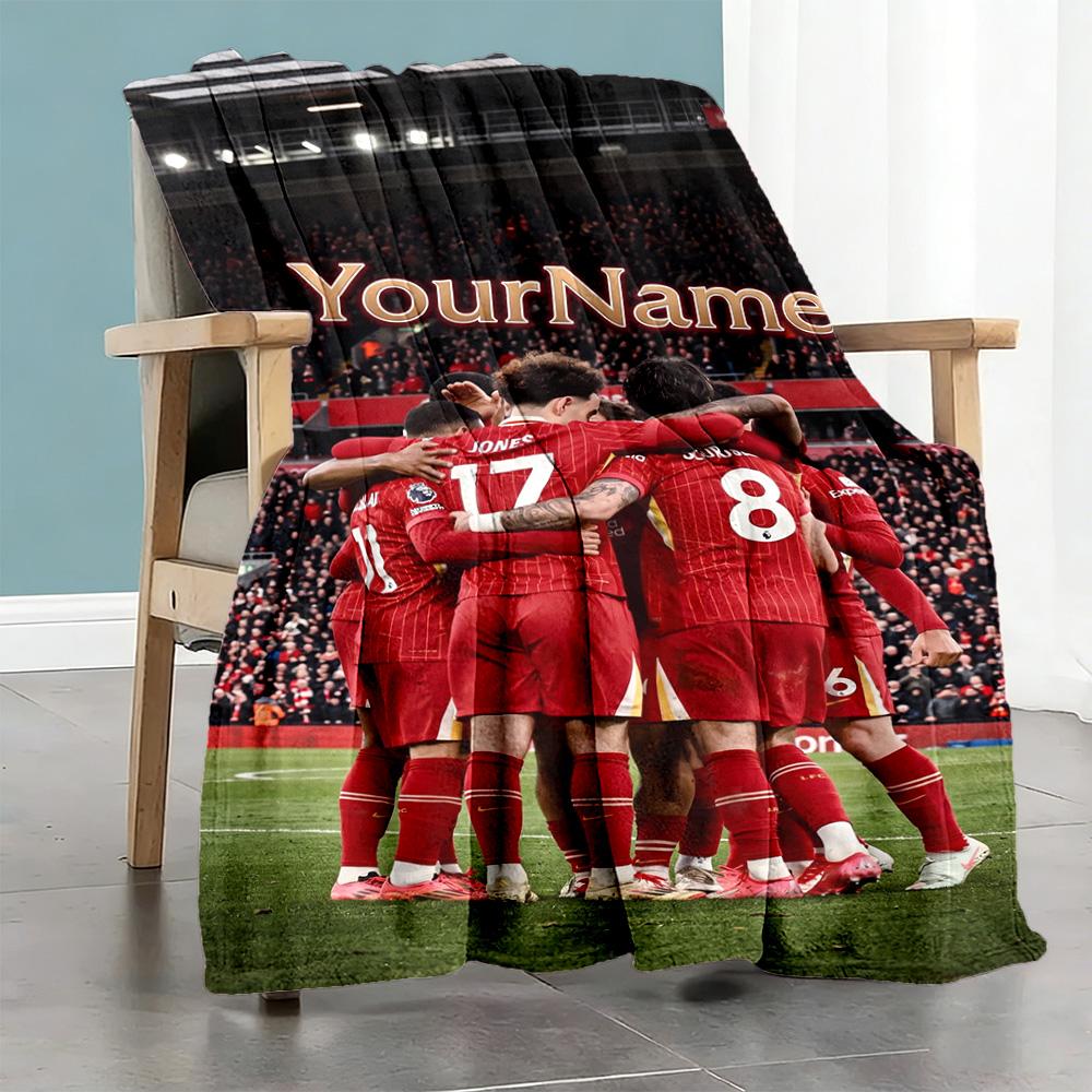 Liverpool Personalized Name Blanket Gift Customizable Blanket Ultra-Soft Perfect for Bedding Chair Couch Home Decor Ideal for All Seasons