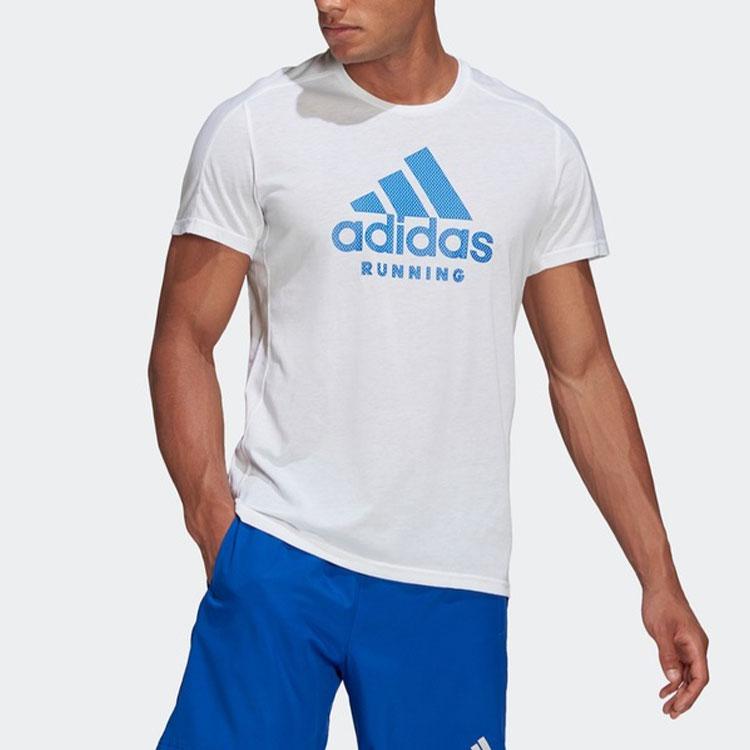 Adidas Run Logo Tee Men Tops White GJ6474