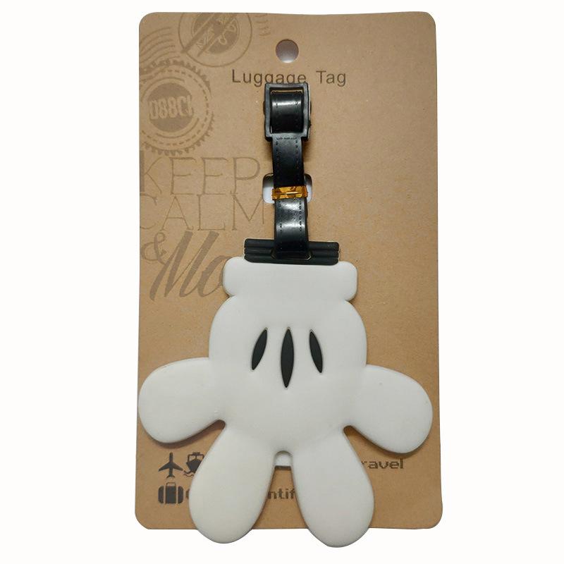 Cute Cartoon Bowknot Silicone Luggage Tag - White Palm Design