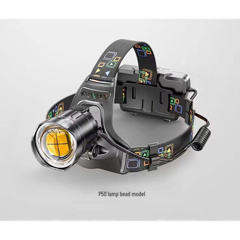 Ultra-Powerful Waterproof P70 Headlamp with Mobile Charging for Outdoor, Hiking, Construction