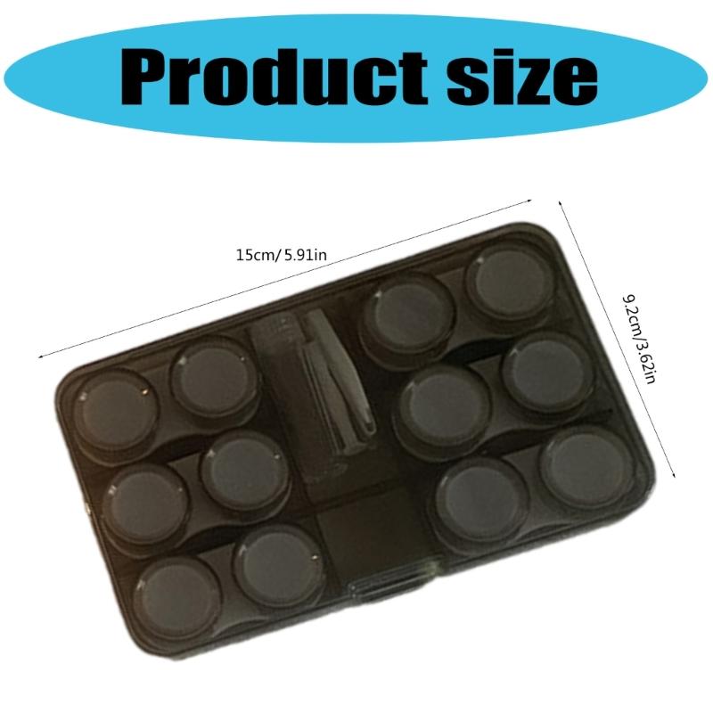 Portable Contact Lenses Case With Wearing Suction Stick And Tweezers For Daily Use Can Hold 6 Pair Contact Lenses