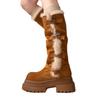 Belt Buckle High Boots Thickened Snow Boots Women's New Winter Velvet Warm Thick Sole Heightening Fashion Boots