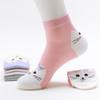 6 Pairs of Women's Kitty Meow Character Socks