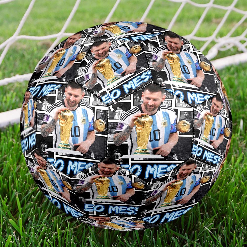 Messi 10 Number World Cup Champion Size 5 Soccer Ball Machine Sewn Indooroutdoor Universal Football Unique Gift For Soccer Lovers