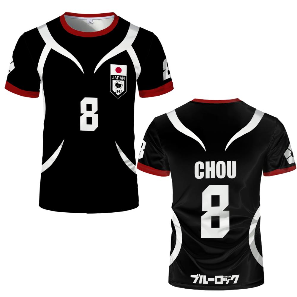 Mens Anime Jersey Blue Lock Sae Itoshi Role Playing 3d Print T-shirt Men Women Fashion Oversized Short Sleeve T Shirt Breathable