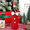 Nordic style wine bottle Christmas decorations, plush wine bottle bags, Christmas red wine set, restaurant party