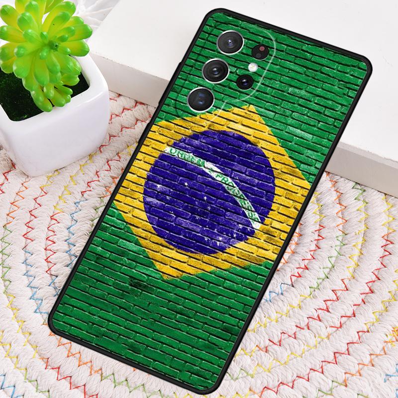 Brazil Flag Phone Case for Samsung Galaxy Note 10 Pro S26 Ultra S23 S24 FE S25 S21 S22 PLUS Shockproof Cove