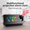 Mirror LED Projection Clock Large-screen Digital Display Color Screen Temperature-humidity Mirror Rotation Projection Clock