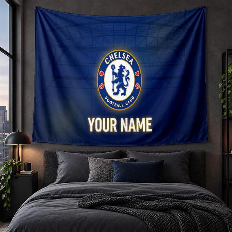 Personalized Tapestry Wall Hanging Chelsea FC Pattern Art Background Cloth