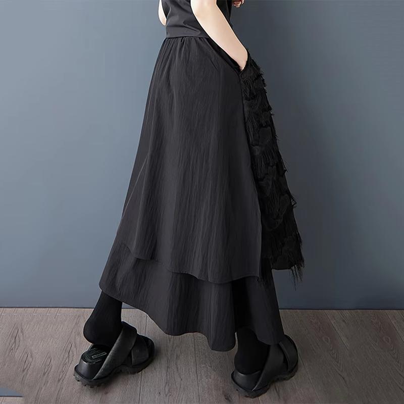 Xitao Gaze Patchwork Bandage Einfarbig Rock HQQ2463