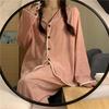 Kadın İlkbahar Sonbahar Pijama İki Parça Set Kadın Bol Moda Leopar Desenli Uzun Kollu Bayan Ev Giyimi
