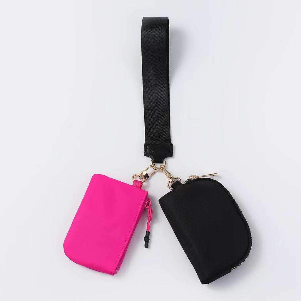 LULU-Style Waterproof Mini Wristlet & Coin Purse with Key Storage and Red Envelope Pocket