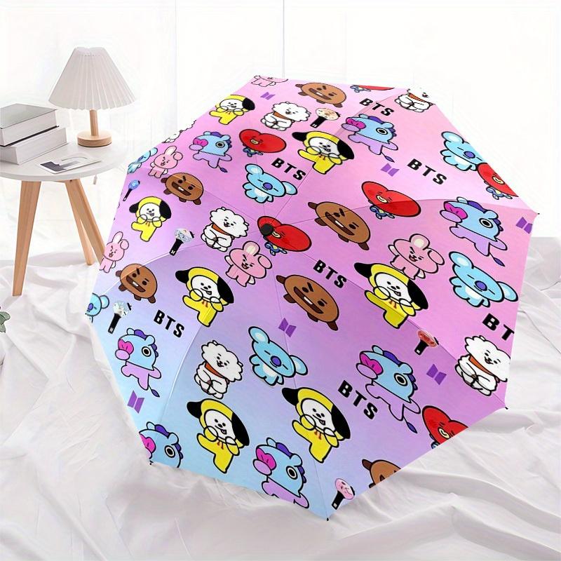 1pc BT21 Character Pattern Umbrella with Plastic Handle,Suitable for All Seasons Home Travel Outdoor UmbrellaM1310