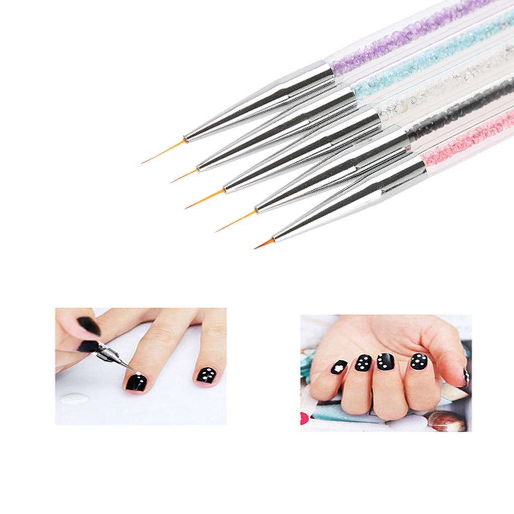 5PCS Double Heads Crystal Dotting Manicure Tools Painting Dot Pen Nail Art Paint Set