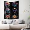 Cosmic Flower Butterfly Moon Wall Tapestry Machine Washable All Season Decor Art Print Mystical Galaxy Design Home Quick Setup